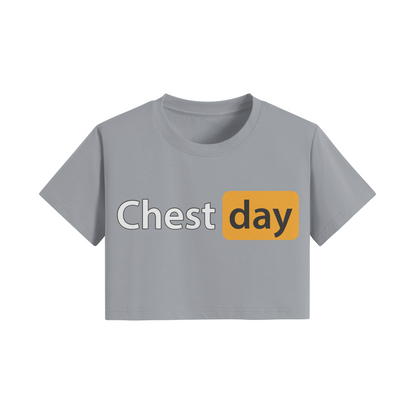 CHEST DAY- Womens Crop Top-Light Gray-League of Lifters