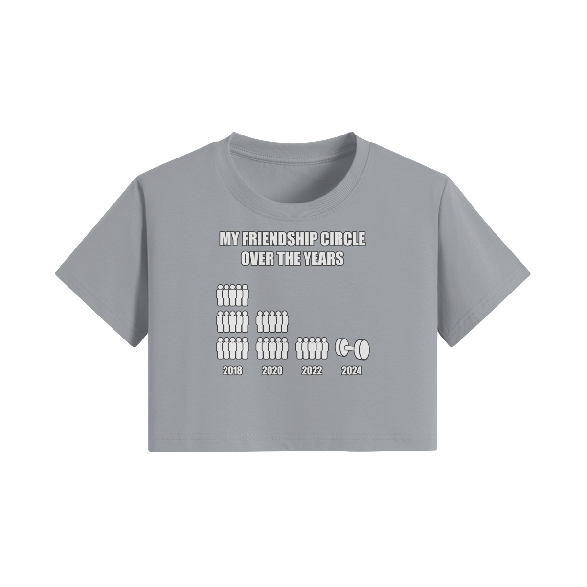 FRIENDSHIP CIRCLE- Womens Crop Top-Light Gray-League of Lifters