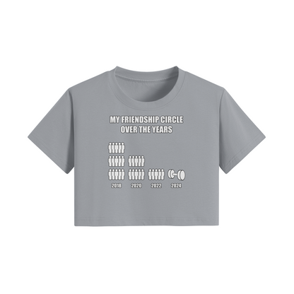 FRIENDSHIP CIRCLE- Womens Crop Top-Light Gray-League of Lifters