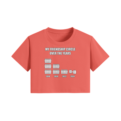 FRIENDSHIP CIRCLE- Womens Crop Top-Grapefruit Red-League of Lifters