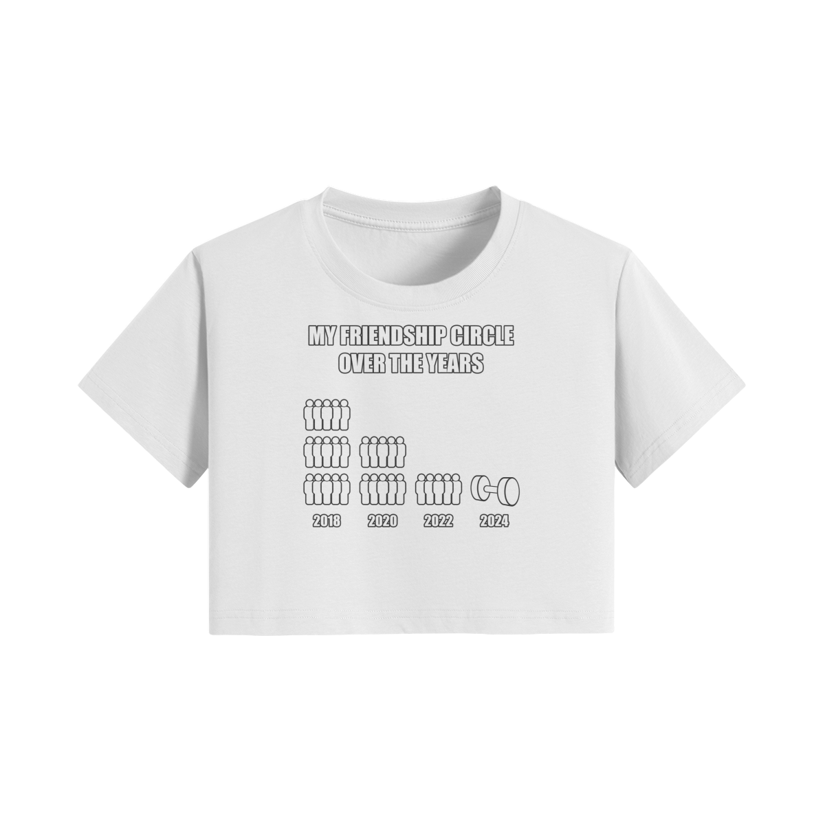 FRIENDSHIP CIRCLE- Womens Crop Top-White-League of Lifters