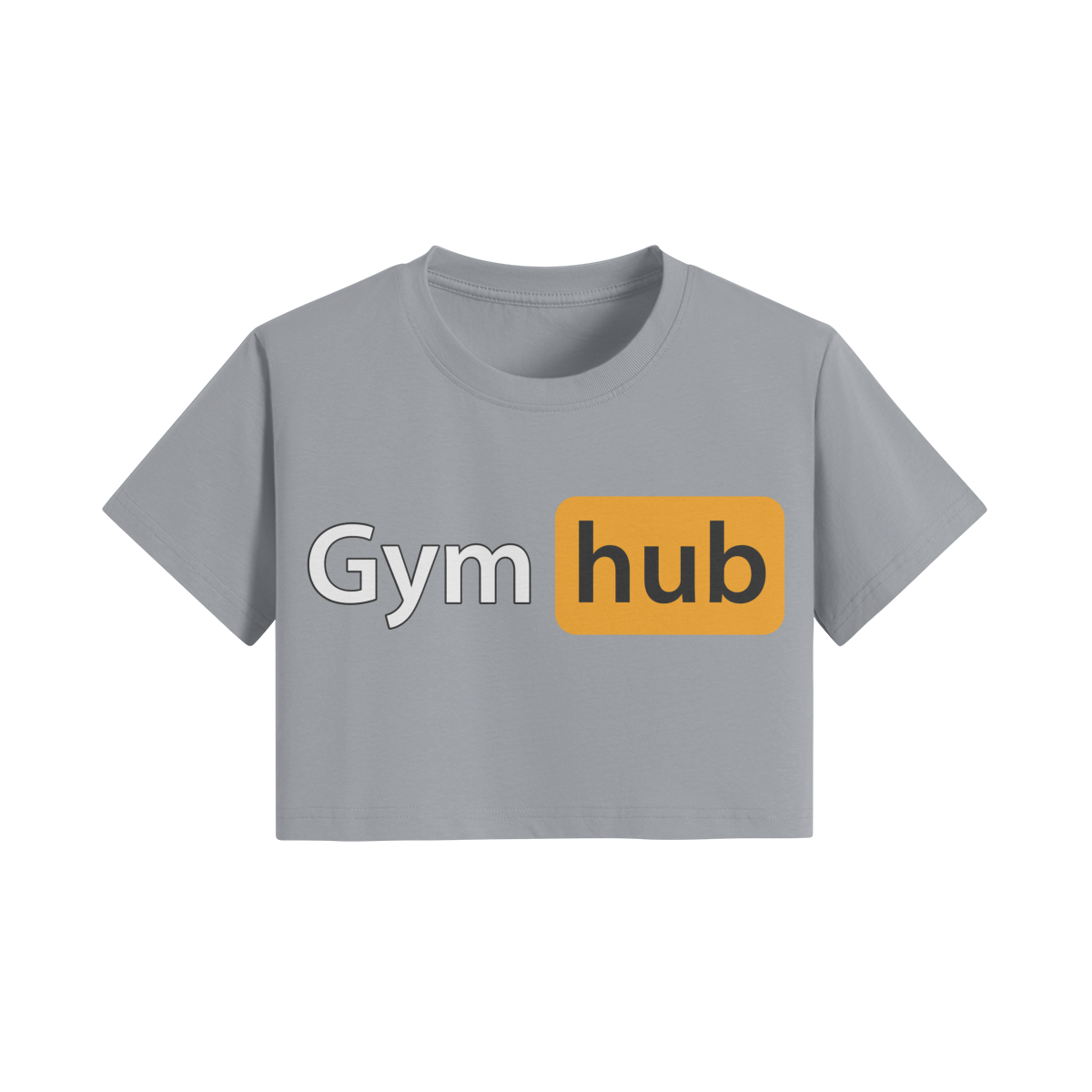 GYM HUB- Womens Crop Top-Light Gray-League of Lifters