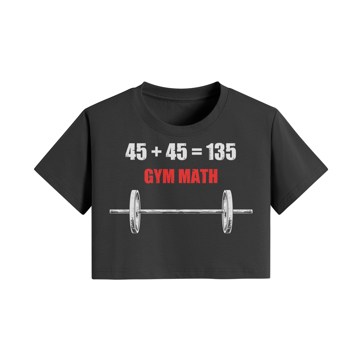 GYM MATH- Womens Crop Top-Black-League of Lifters