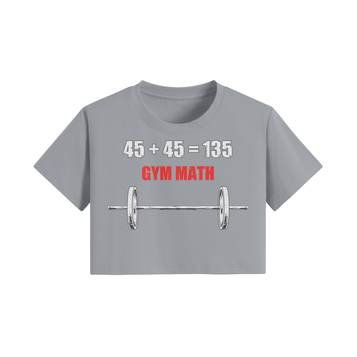 GYM MATH- Womens Crop Top-Light Gray-League of Lifters
