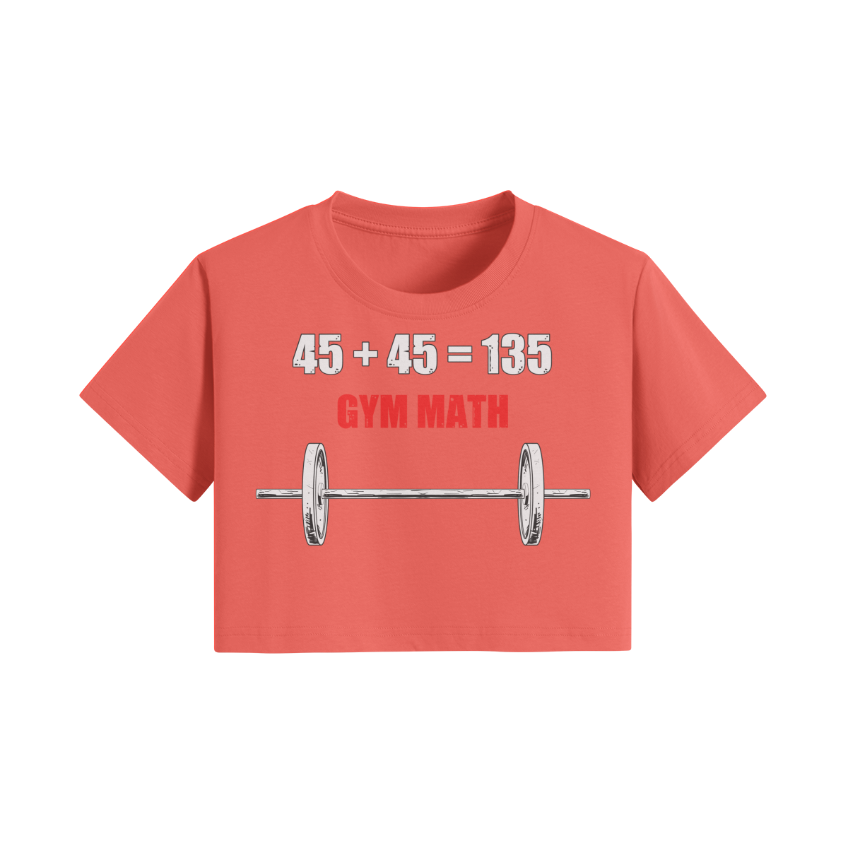 GYM MATH- Womens Crop Top-Grapefruit Red-League of Lifters