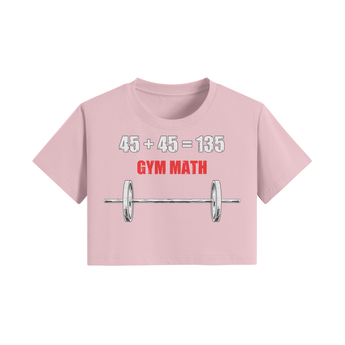 GYM MATH- Womens Crop Top-Pink-League of Lifters