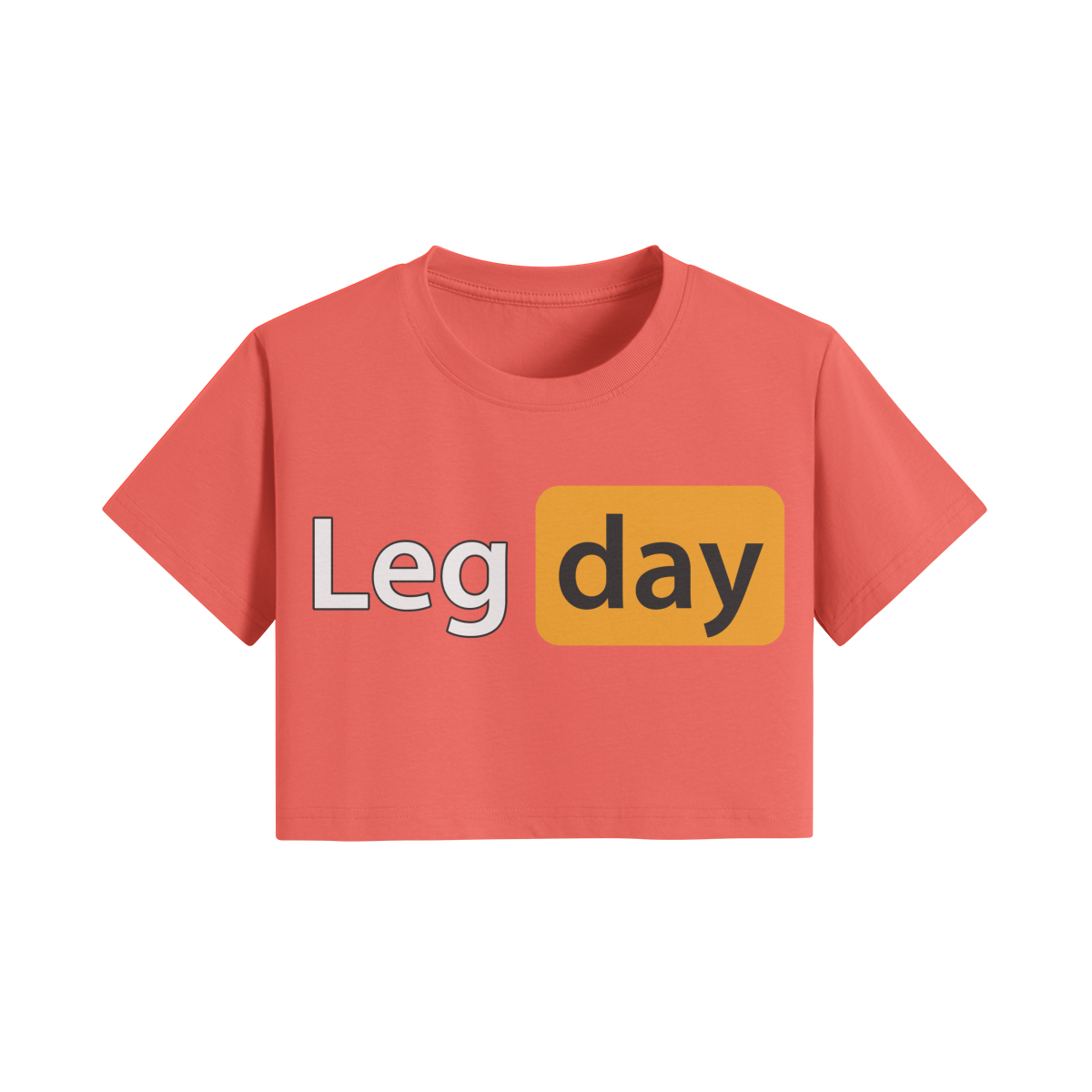 LEG DAY- Womens Crop Top-Grapefruit Red-League of Lifters