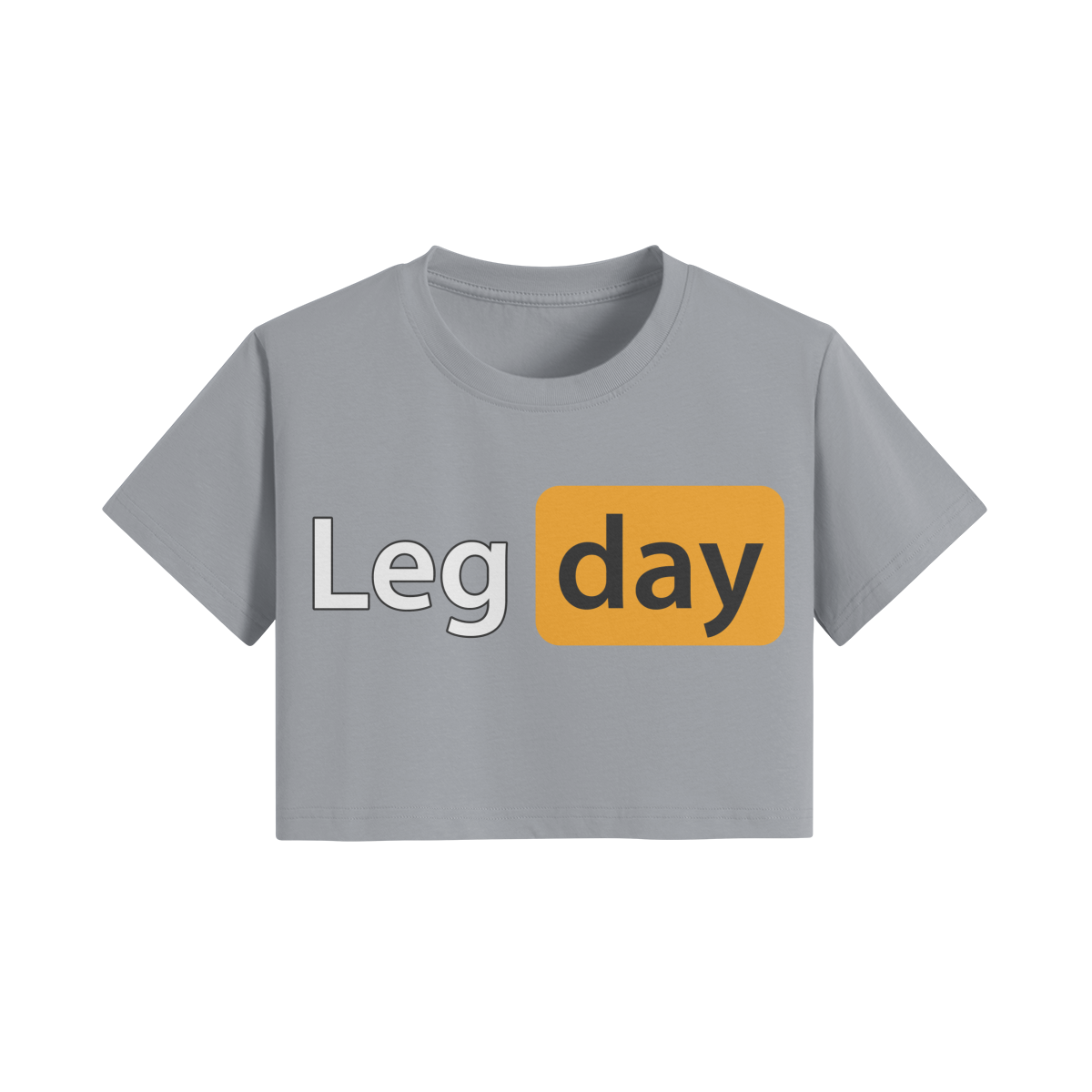 LEG DAY- Womens Crop Top-Light Gray-League of Lifters