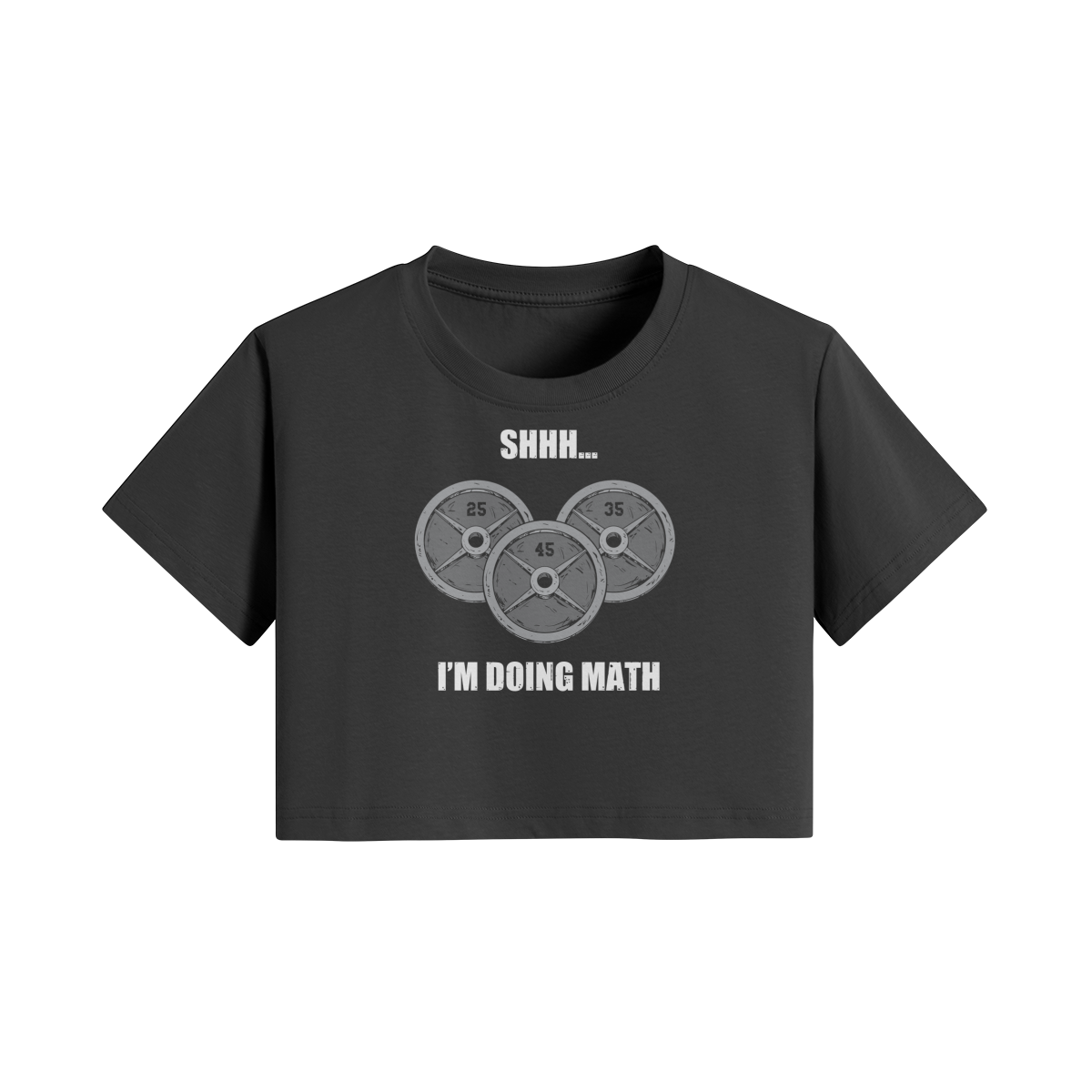 SHHH...I'M DOING MATH- Womens Crop Top-Black-League of Lifters