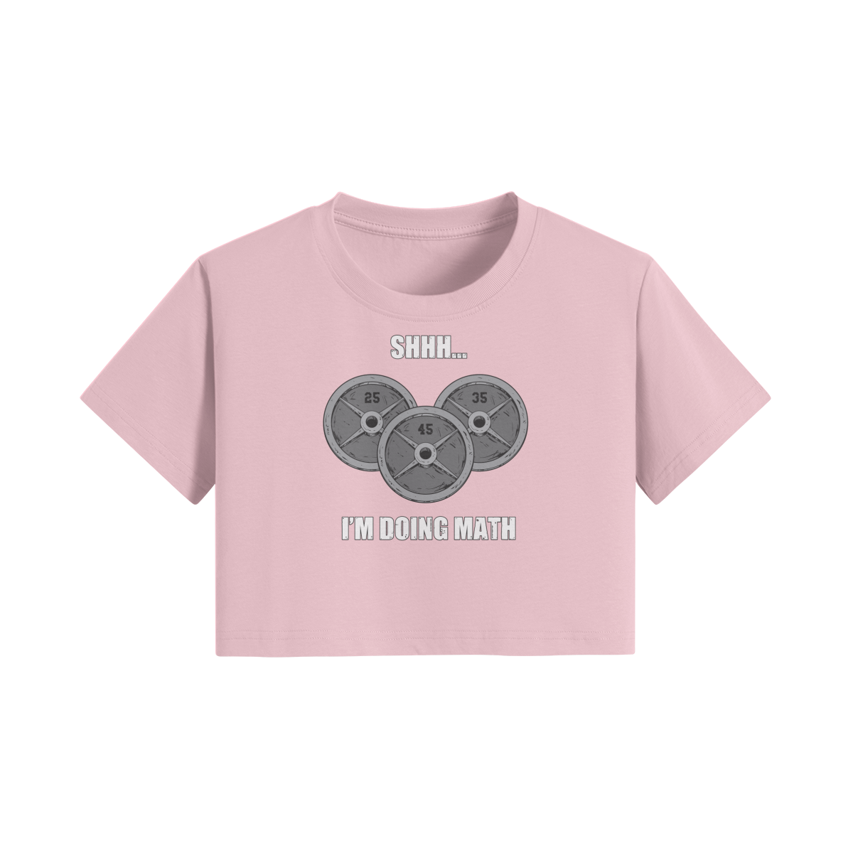 SHHH...I'M DOING MATH- Womens Crop Top-Pink-League of Lifters
