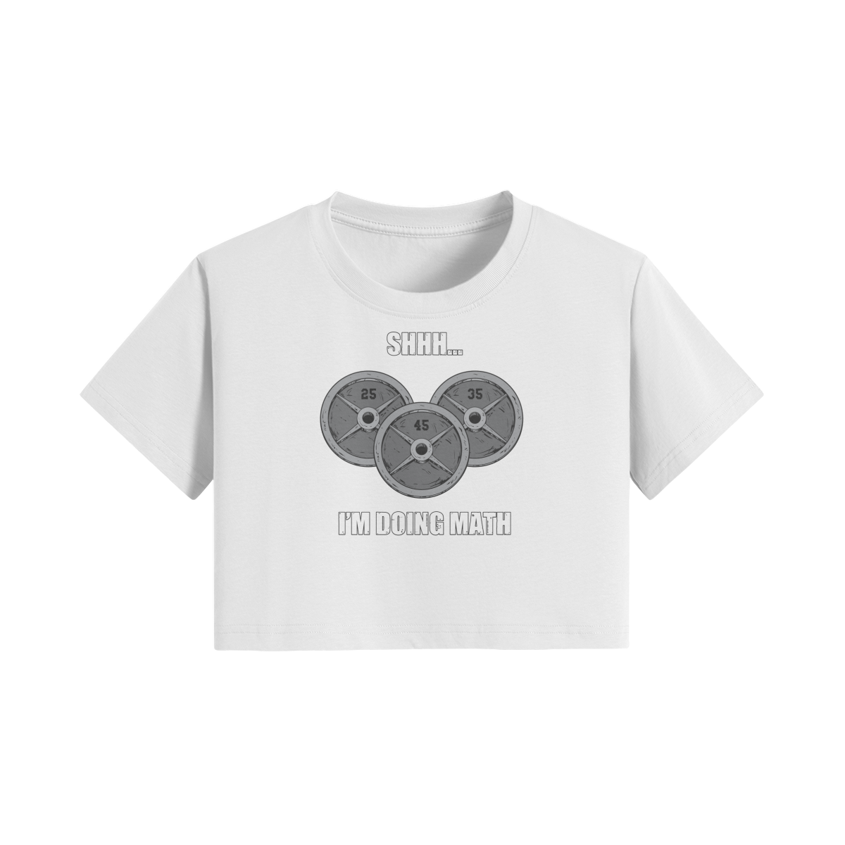 SHHH...I'M DOING MATH- Womens Crop Top-White-League of Lifters