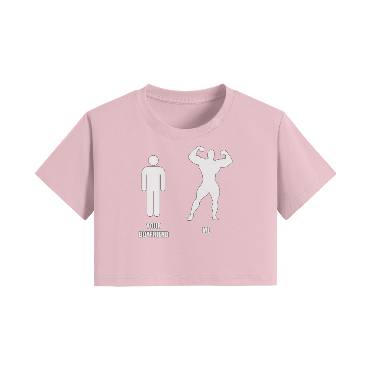 YOUR BOYFRIEND VS ME- Womens Crop Top-Pink-League of Lifters