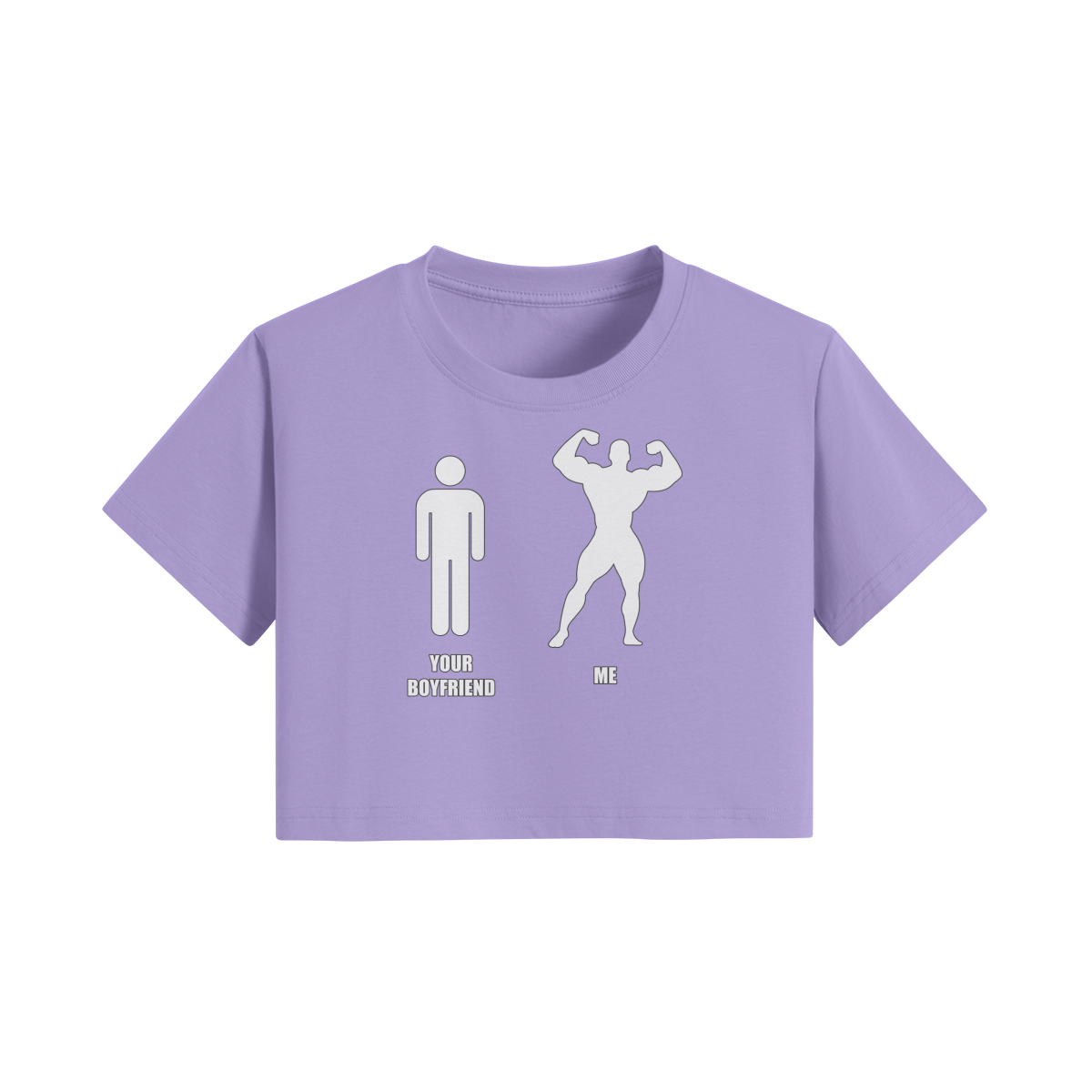 YOUR BOYFRIEND VS ME- Womens Crop Top-Lavender-League of Lifters