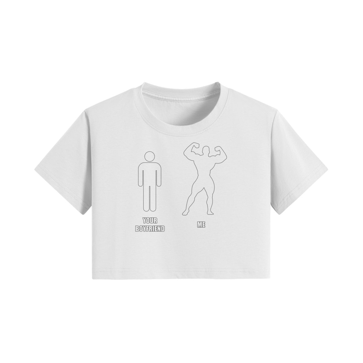 YOUR BOYFRIEND VS ME- Womens Crop Top-White-League of Lifters