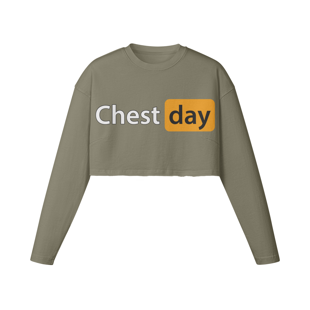 CHEST DAY- Womens Long Sleeve Crop Top-Artichoke-League of Lifters