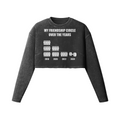 FRIENDSHIP CIRCLE- Womens Long Sleeve Crop Top-Faded Black-League of Lifters