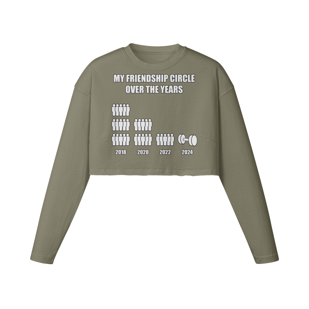 FRIENDSHIP CIRCLE- Womens Long Sleeve Crop Top-Artichoke-League of Lifters