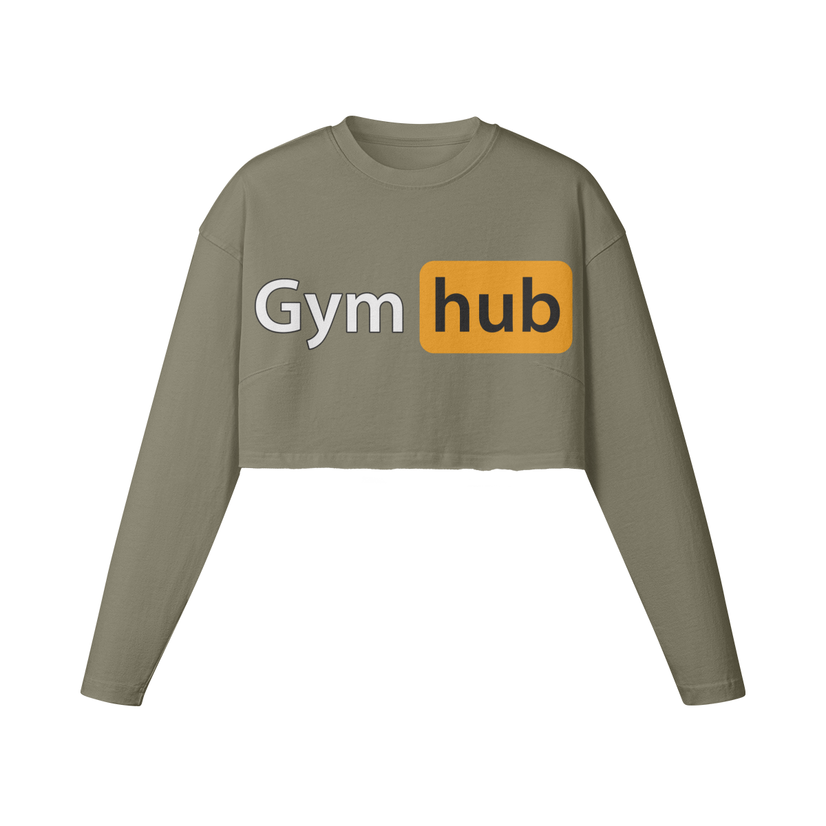 GYM HUB- Womens Long Sleeve Crop Top-Artichoke-League of Lifters