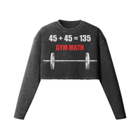 GYM MATH- Womens Long Sleeve Crop Top