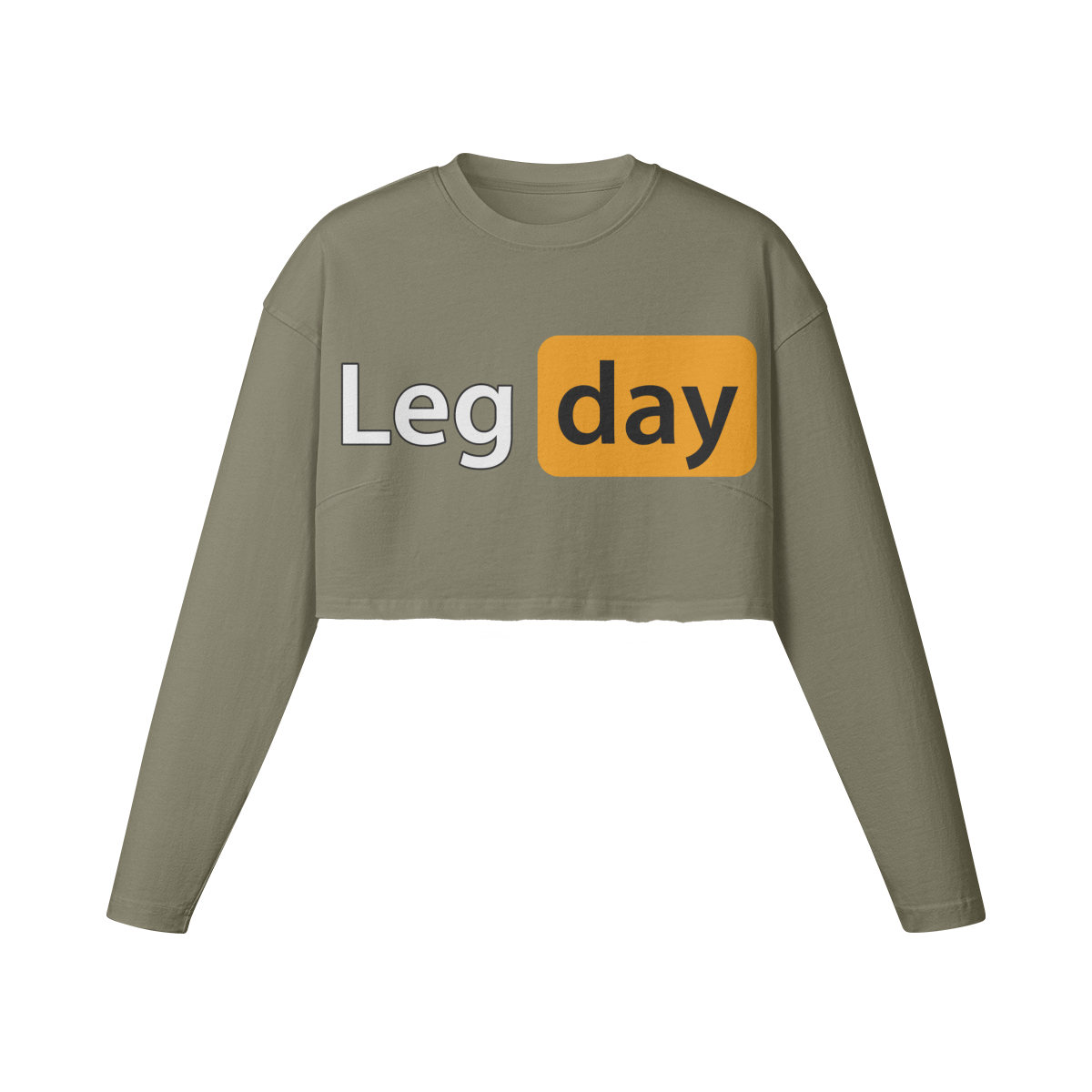 LEG DAY- Womens Long Sleeve Crop Top-Artichoke-League of Lifters