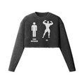 YOUR BOYFRIEND VS ME- Womens Long Sleeve Crop Top-Faded Black-League of Lifters