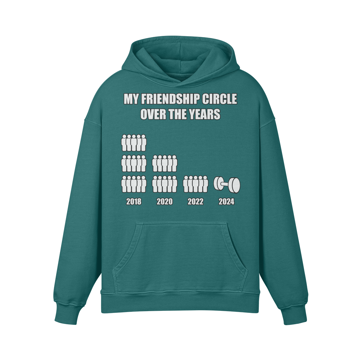 FRIENDSHIP CIRCLE- Oversized Hoodie-Blueish Green-League of Lifters
