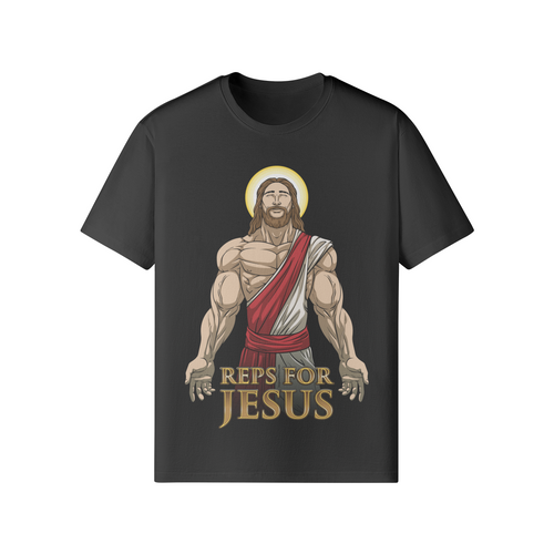REPS FOR JESUS- Classic T-Shirt-Black-League of Lifters