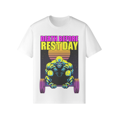 DEATH BEFORE REST DAY- Classic T-Shirt-White-League of Lifters