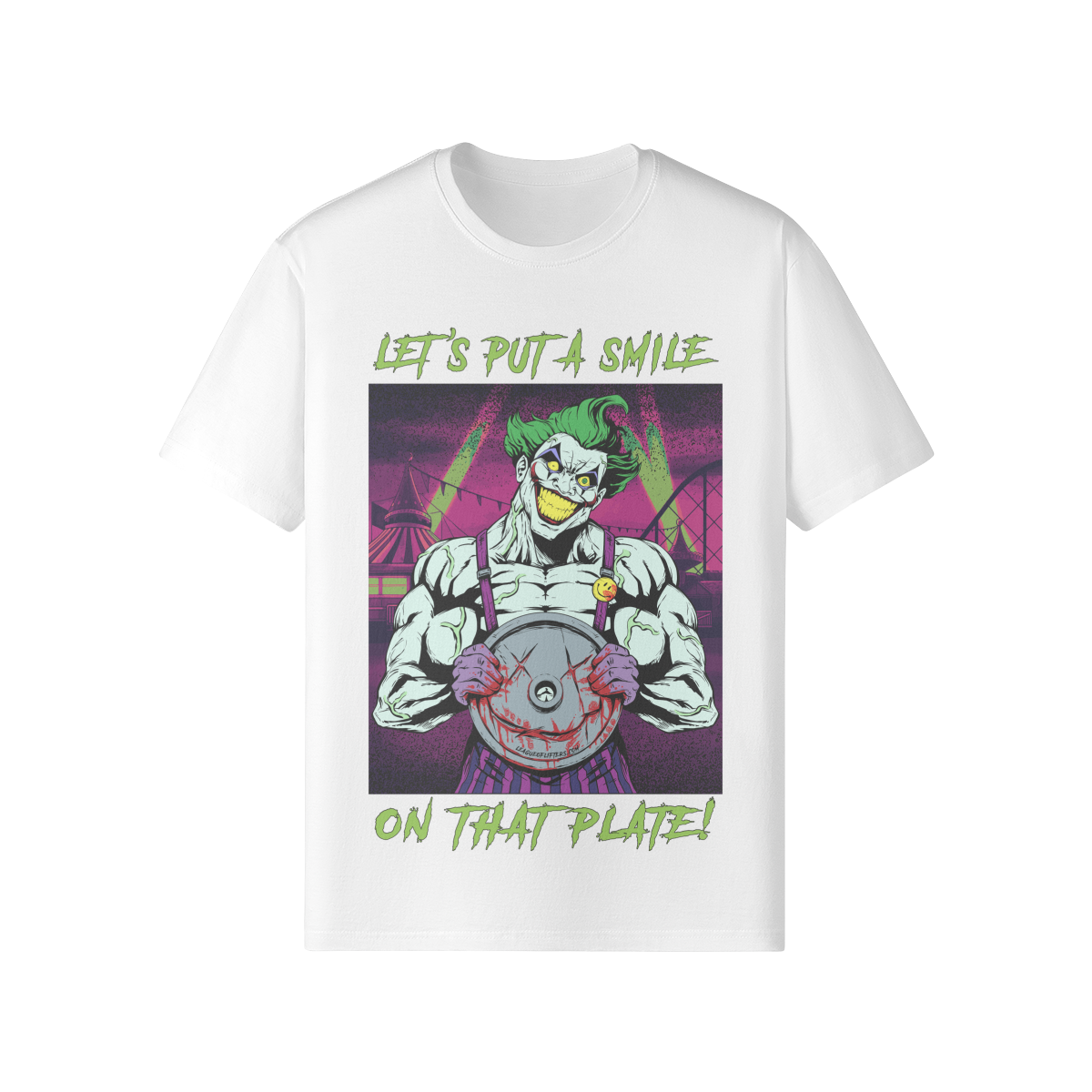 SMILE ON THAT PLATE- Classic T-Shirt-White-League of Lifters