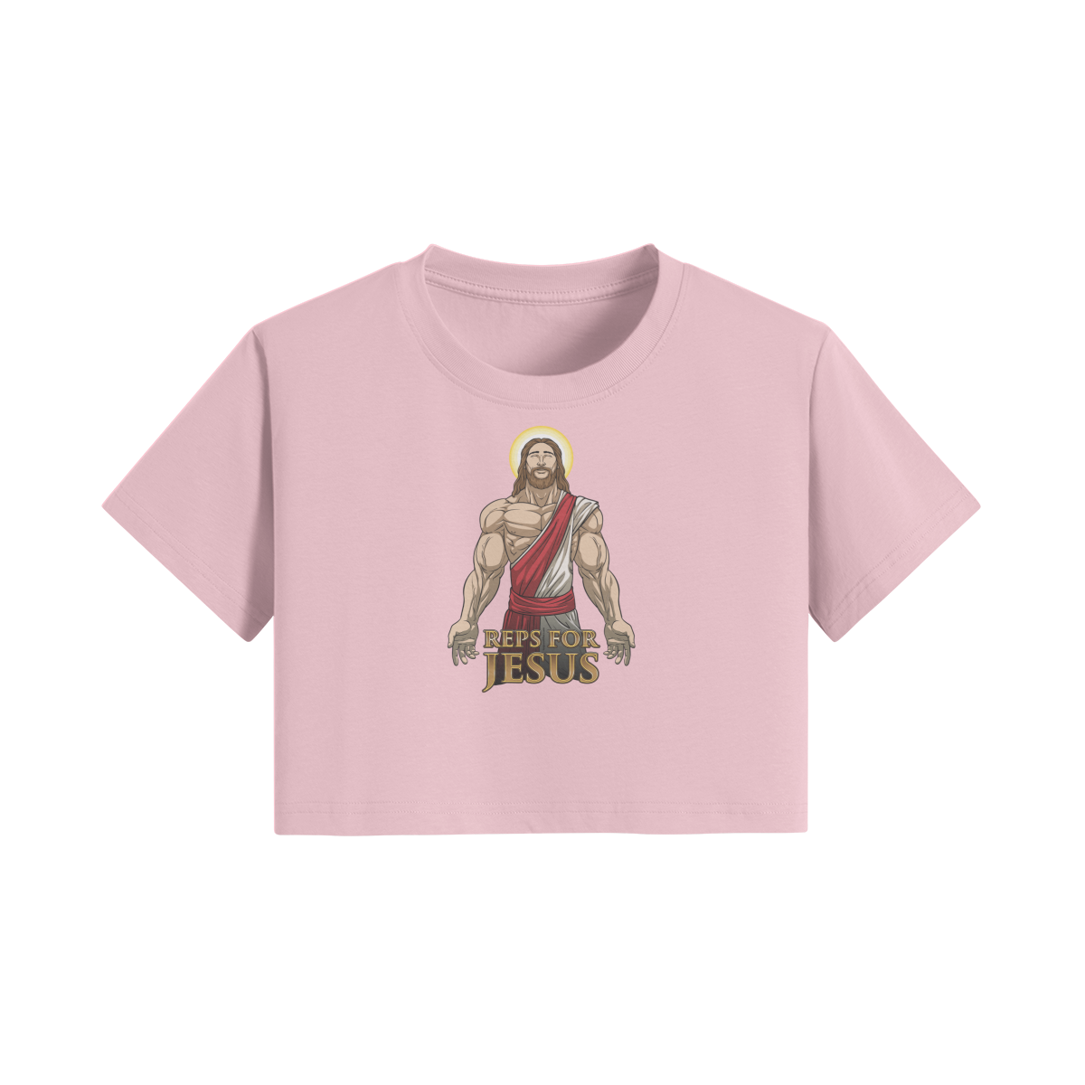 REPS FOR JESUS- Womens Crop Top-Pink-League of Lifters
