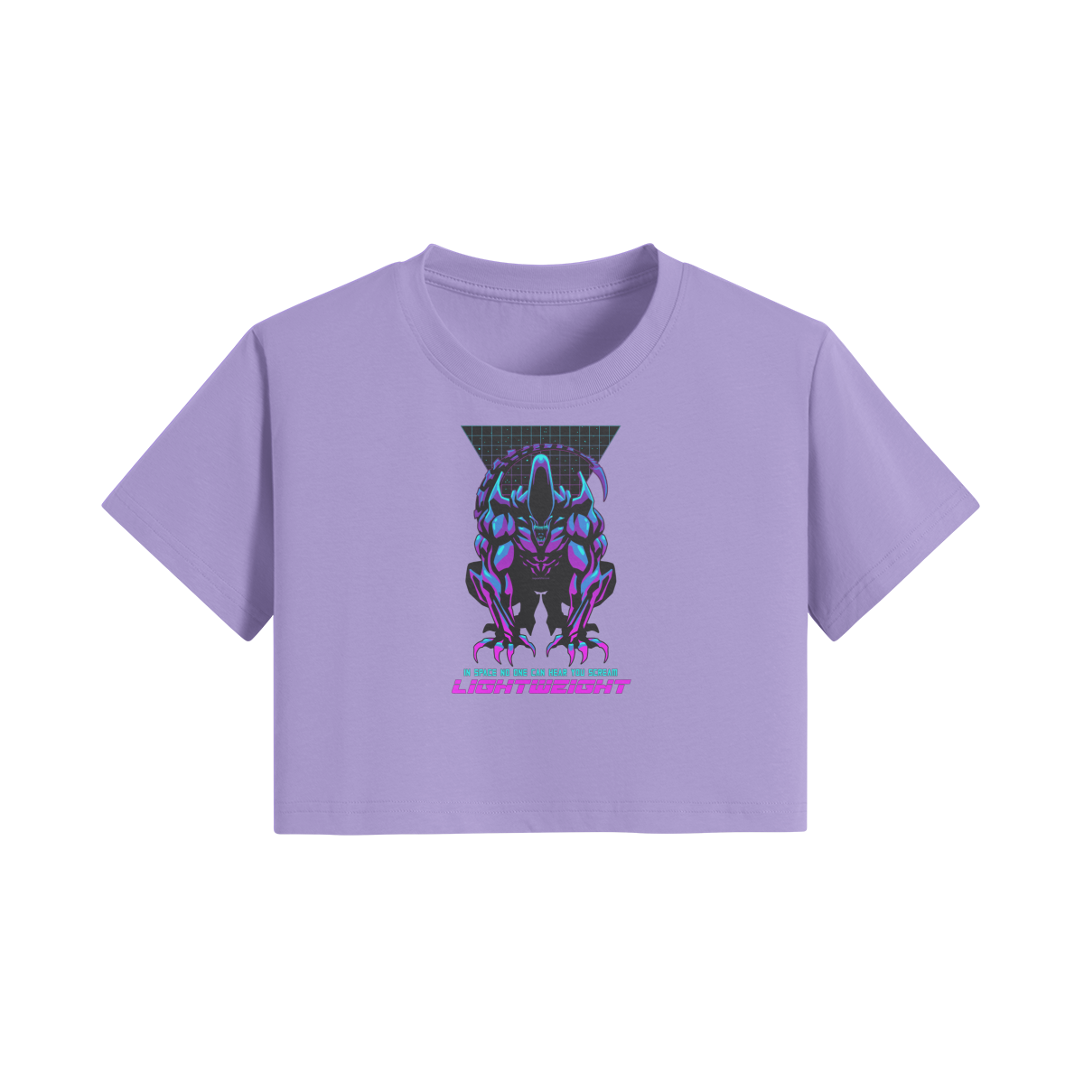 IN SPACE NO ONE CAN HEAR YOU- Womens Crop Top-Lavender-League of Lifters