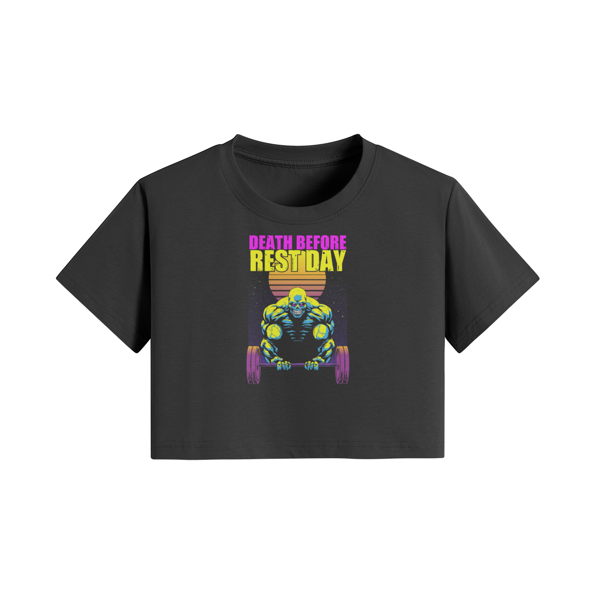 DEATH BEFORE REST DAY- Womens Crop Top-Black-League of Lifters
