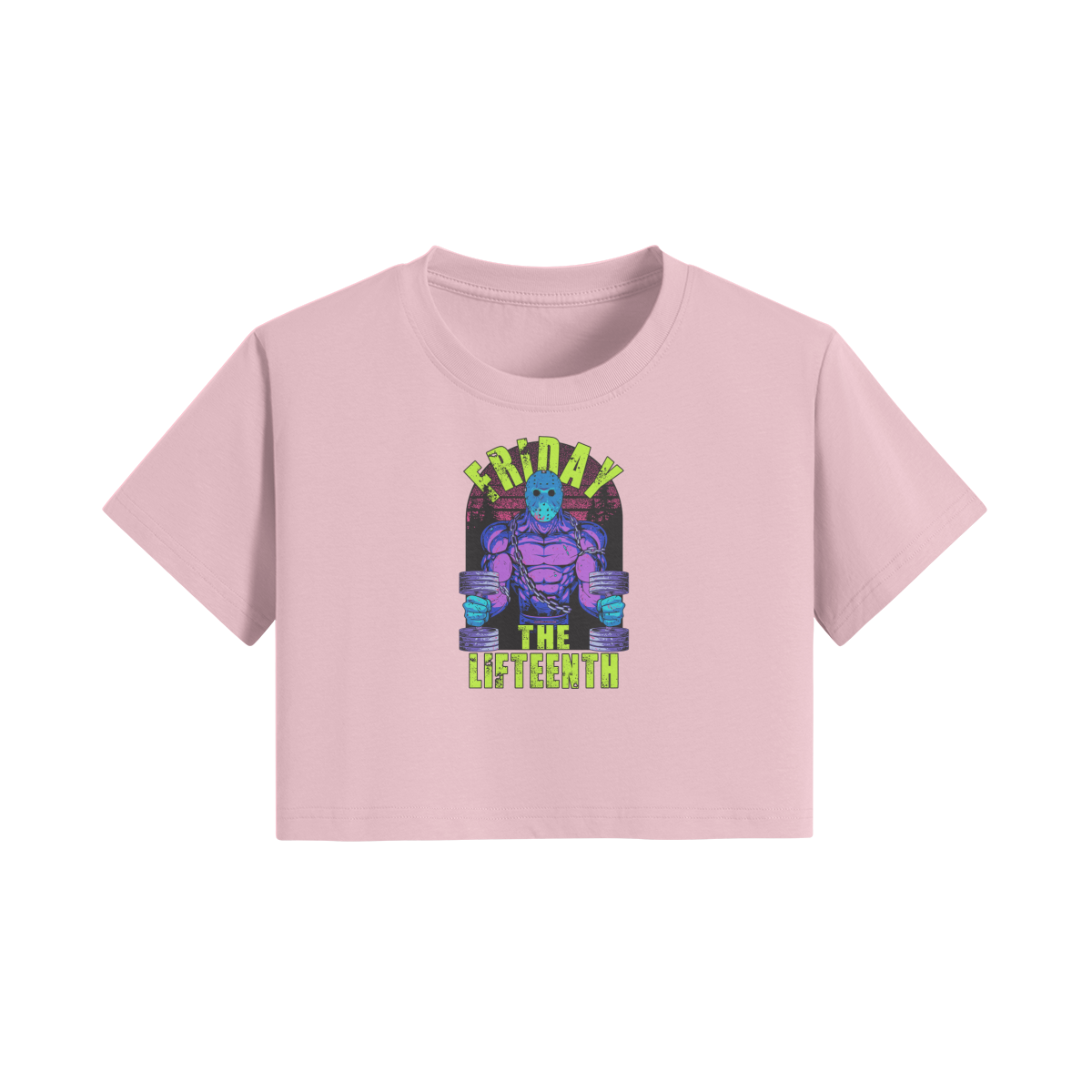 FRIDAY THE LIFTEENTH (RETRO)- Womens Crop Top-Pink-League of Lifters