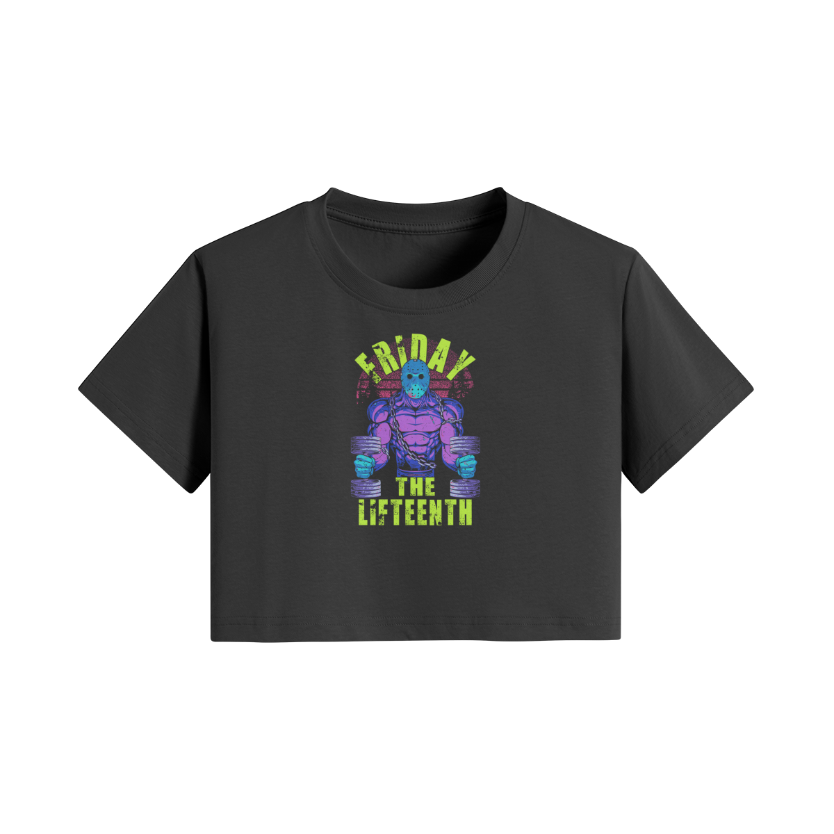 FRIDAY THE LIFTEENTH (RETRO)- Womens Crop Top-Black-League of Lifters