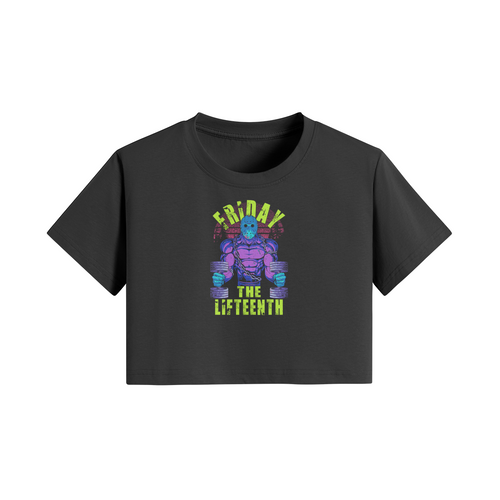 FRIDAY THE LIFTEENTH (RETRO)- Womens Crop Top-Black-League of Lifters