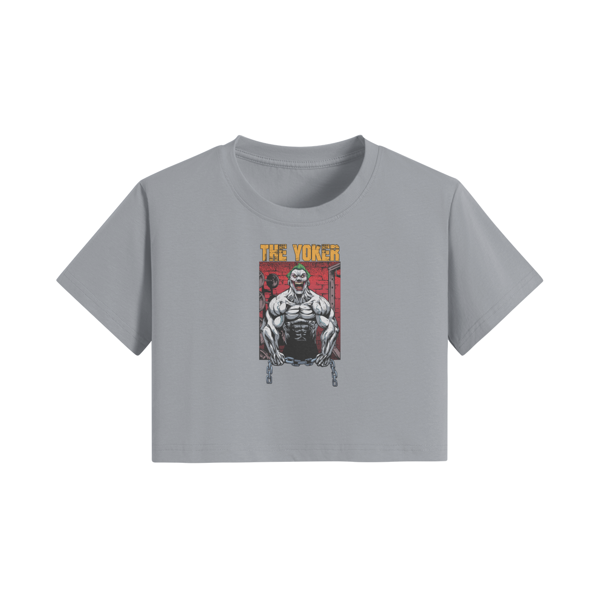 THE YOKER- Womens Crop Top-Light Gray-League of Lifters