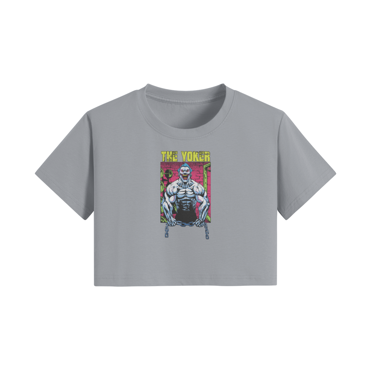 THE YOKER (RETRO)- Womens Crop Top-Light Gray-League of Lifters