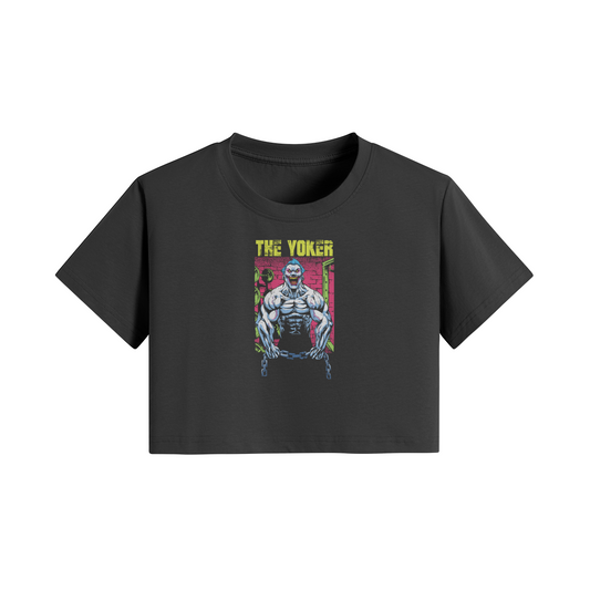 THE YOKER (RETRO)- Womens Crop Top-Black-League of Lifters