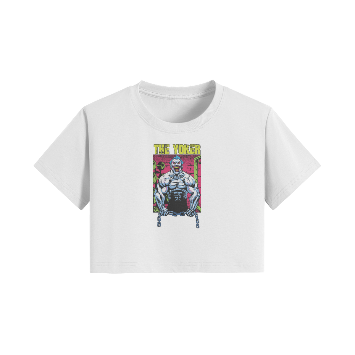 THE YOKER (RETRO)- Womens Crop Top-White-League of Lifters