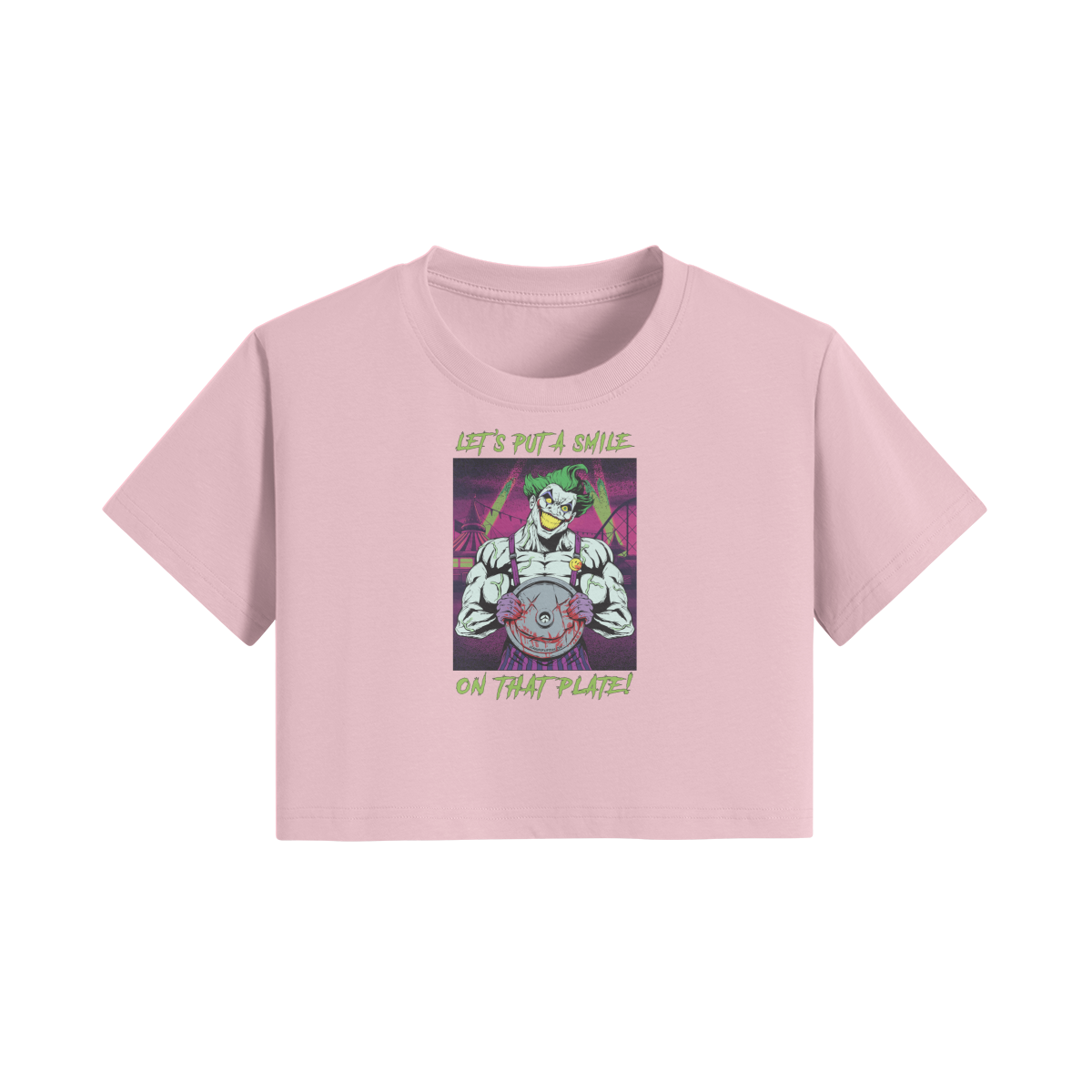 SMILE ON THAT PLATE- Womens Crop Top-Pink-League of Lifters