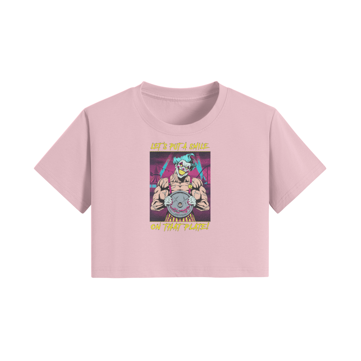 SMILE ON THAT PLATE (RETRO)- Womens Crop Top-Pink-League of Lifters