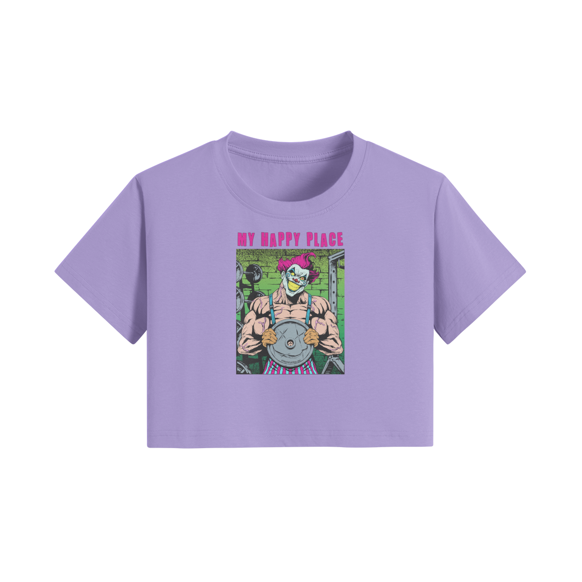 MY HAPPY PLACE- Womens Crop Top-Lavender-League of Lifters