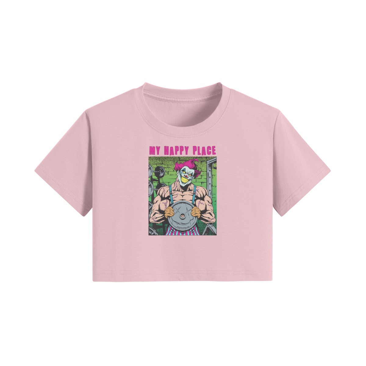 MY HAPPY PLACE- Womens Crop Top-Pink-League of Lifters