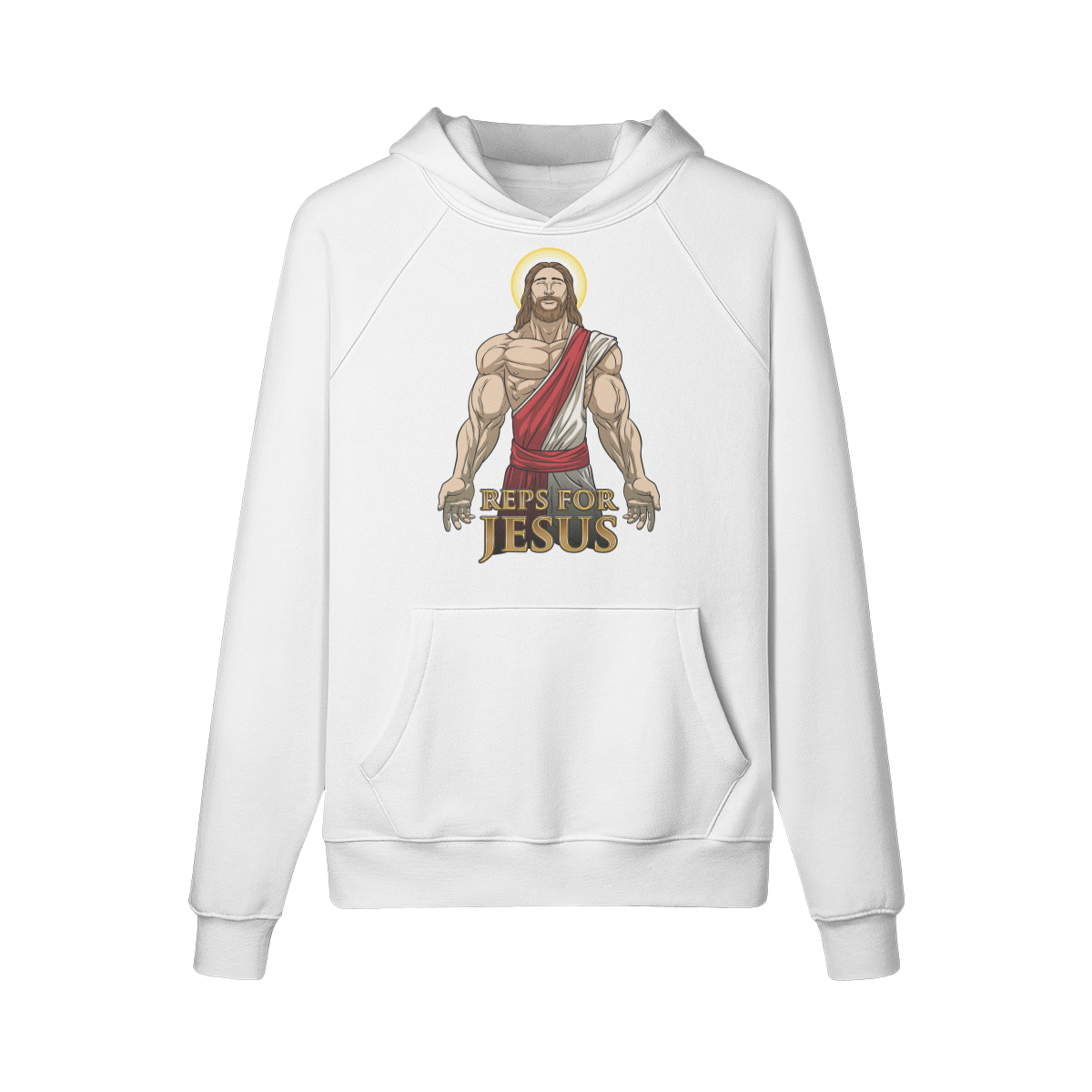 REPS FOR JESUS- Hoodie-White-League of Lifters