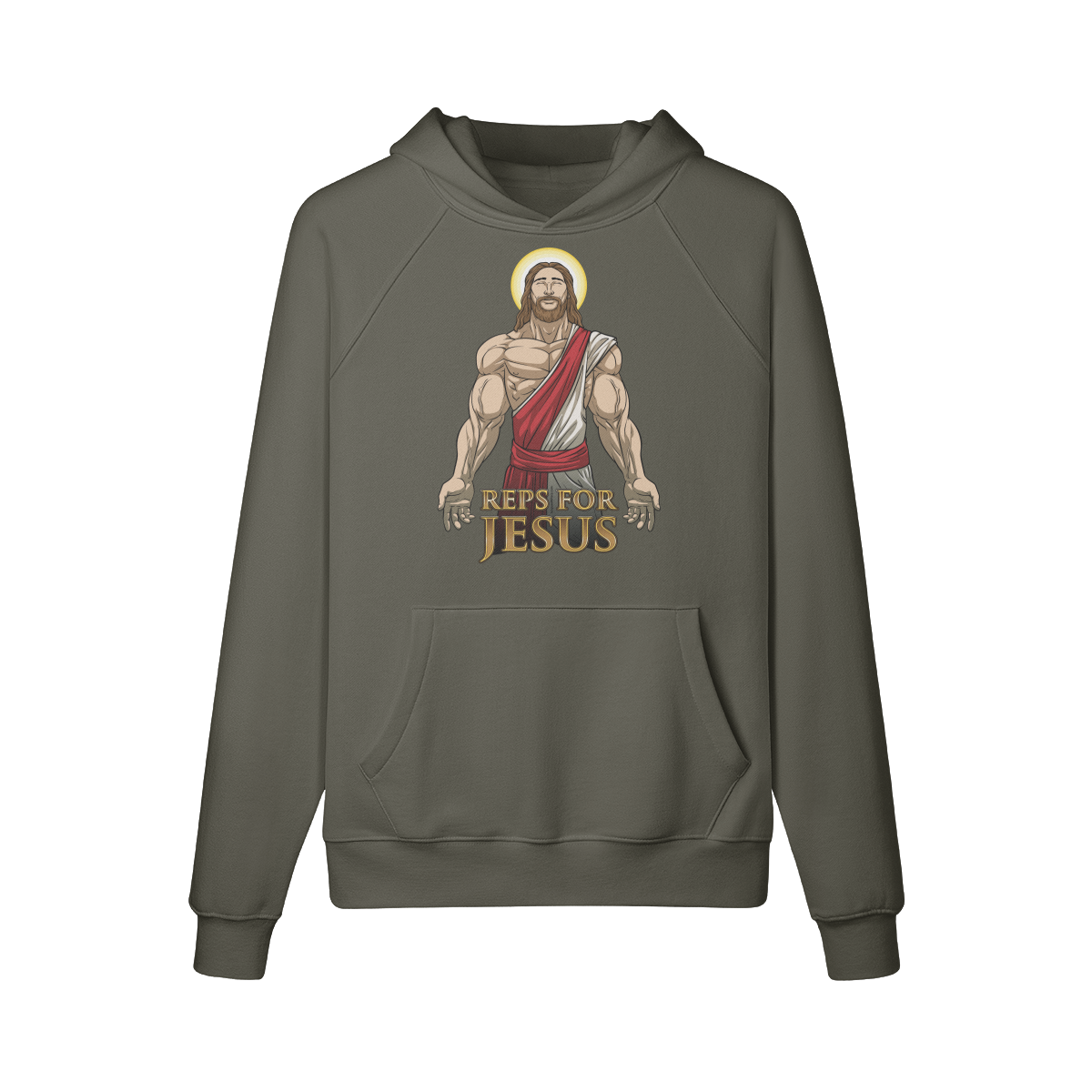 REPS FOR JESUS- Hoodie-Charcoal Grey-League of Lifters