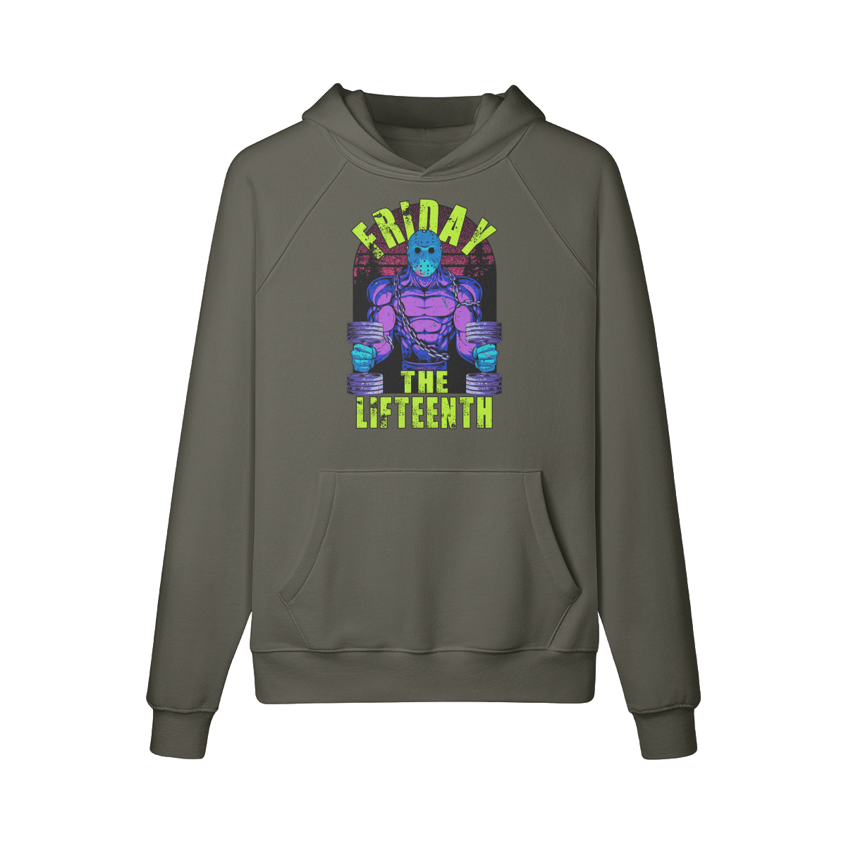 FRIDAY THE LIFTEENTH (RETRO)- Hoodie-Charcoal Grey-League of Lifters