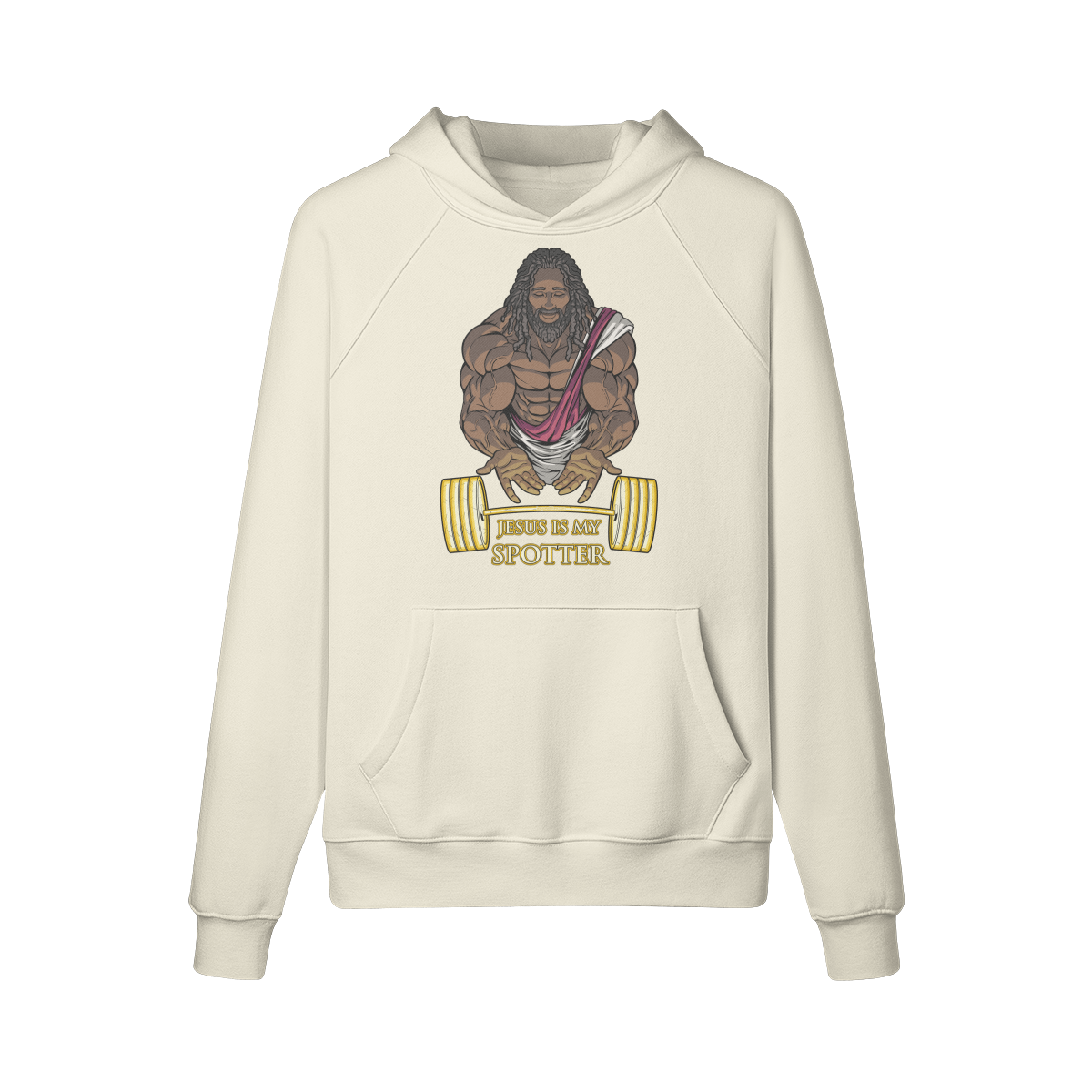 JESUS IS MY SPOTTER (DREADS)- Hoodie-Rice Apricot-League of Lifters