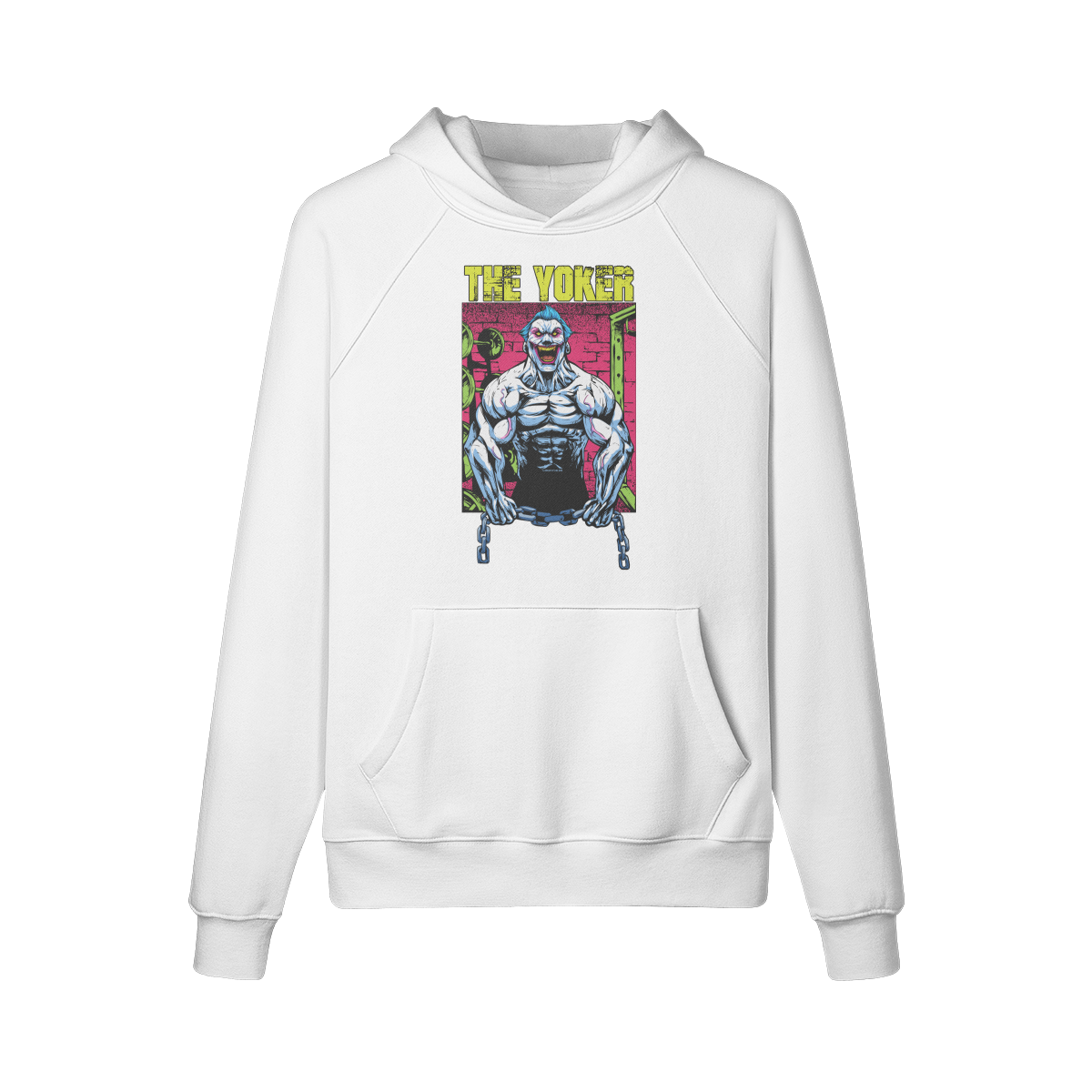 THE YOKER (RETRO)- Hoodie-White-League of Lifters