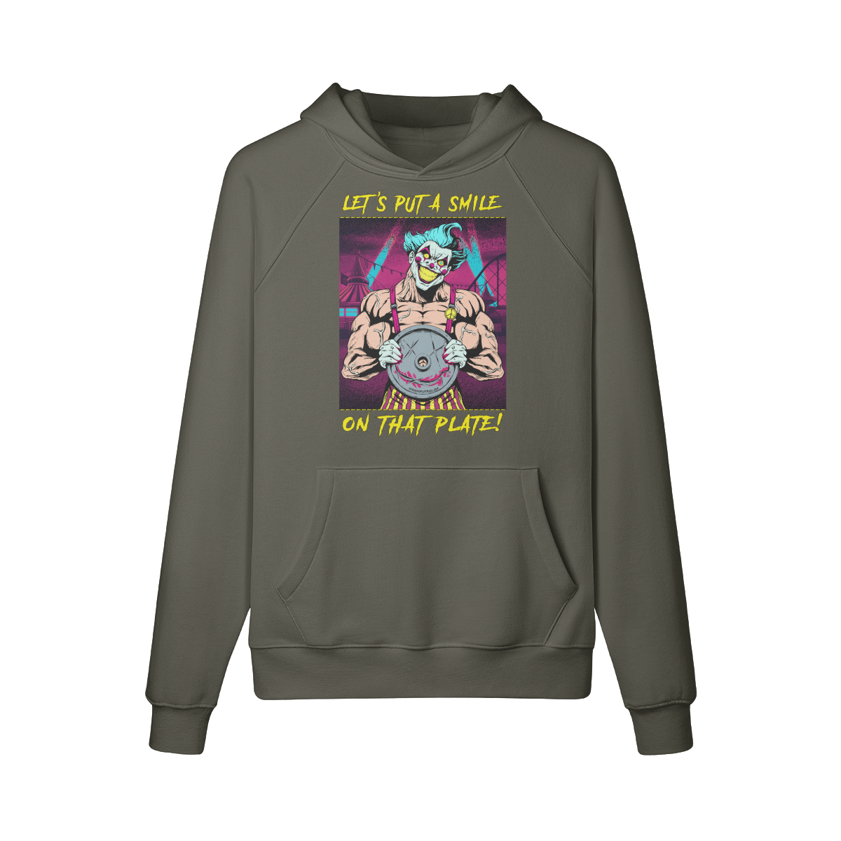 SMILE ON THAT PLATE (RETRO)- Hoodie-Charcoal Grey-League of Lifters