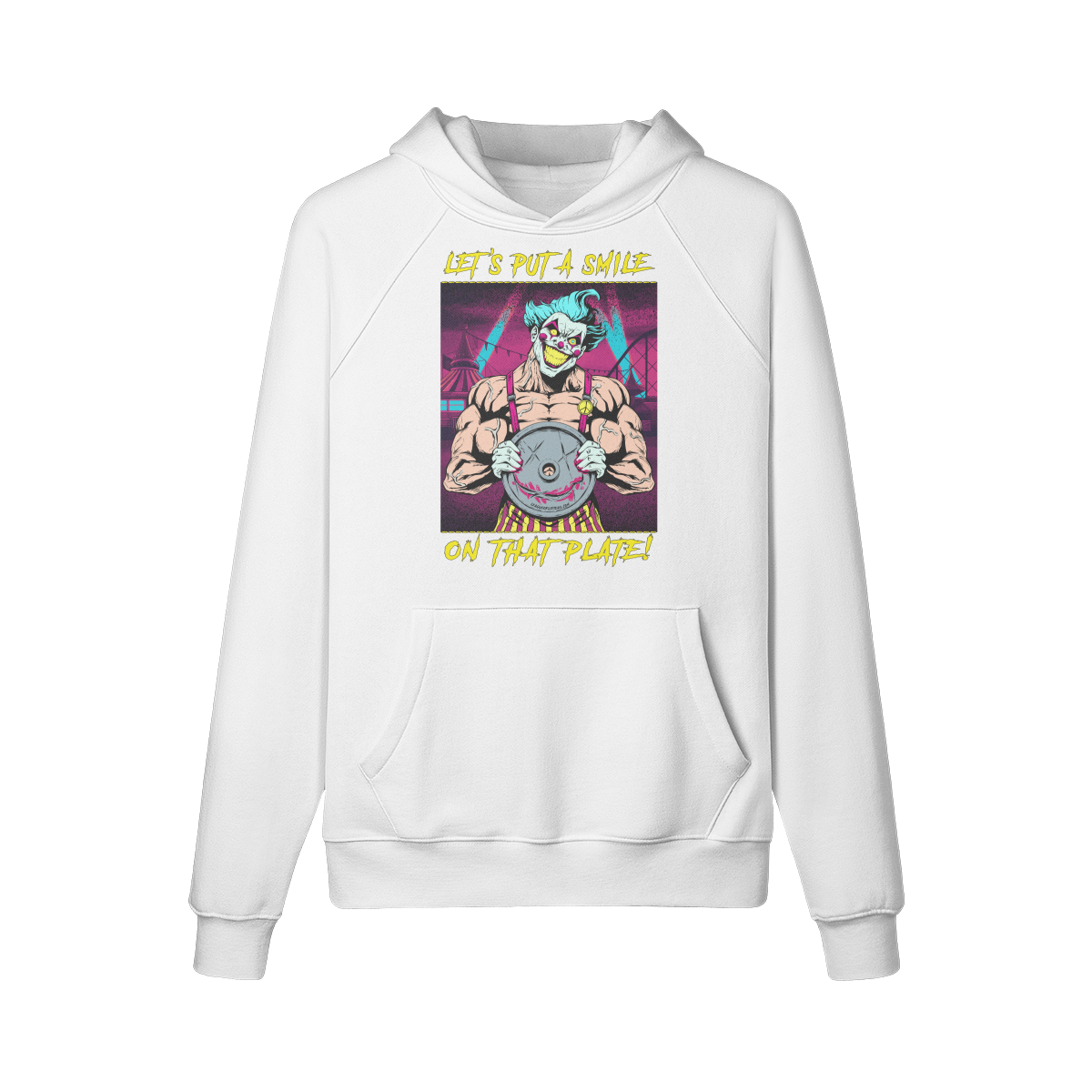 SMILE ON THAT PLATE (RETRO)- Hoodie-White-League of Lifters